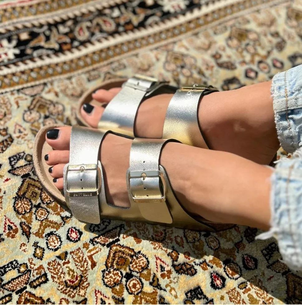 Mules Joy Cuir Pastelle Paris Doré