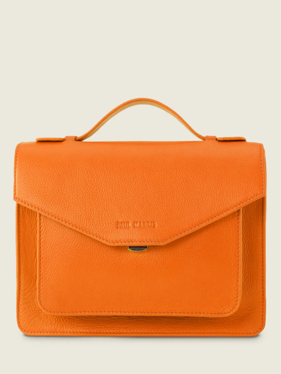 ORANGE LEATHER CROSS-BODY BAG WOMEN Simone Sorbet - Mango