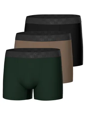 Pack de 3 boxers en coton bio - Marron