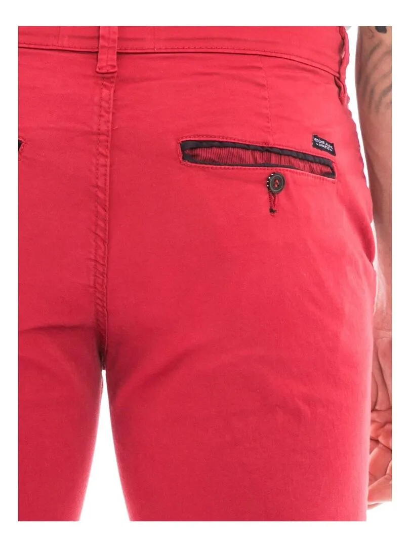 Pantalon chino slim CARLTON - Rouge