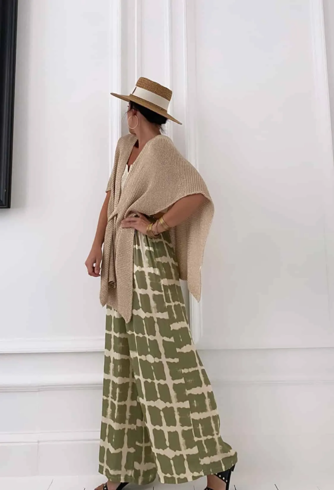 Pantalon kaki à carreaux