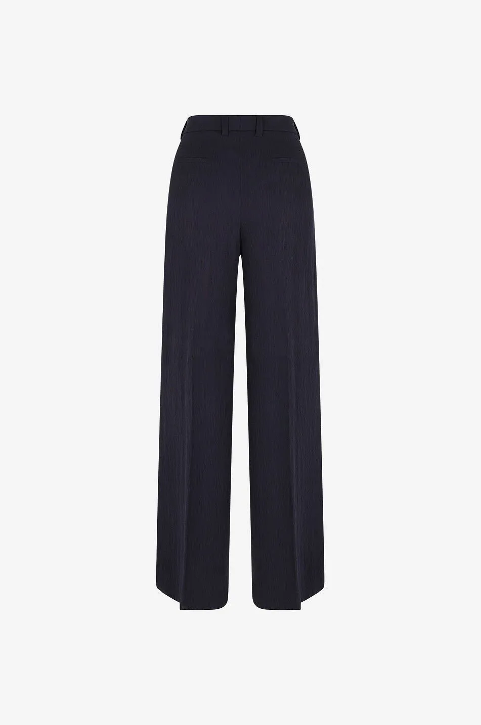 Pantalon large taille haute en crêpe effet froissé Neera