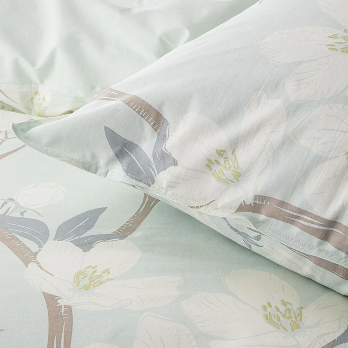 Parure de lit 2 personnes Coton Imprimé TRES Bleu Floral | 3 Suisses