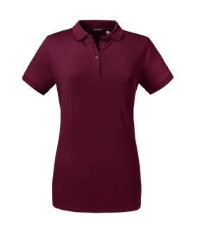 Polo manches courtes femmes bordeaux Russell