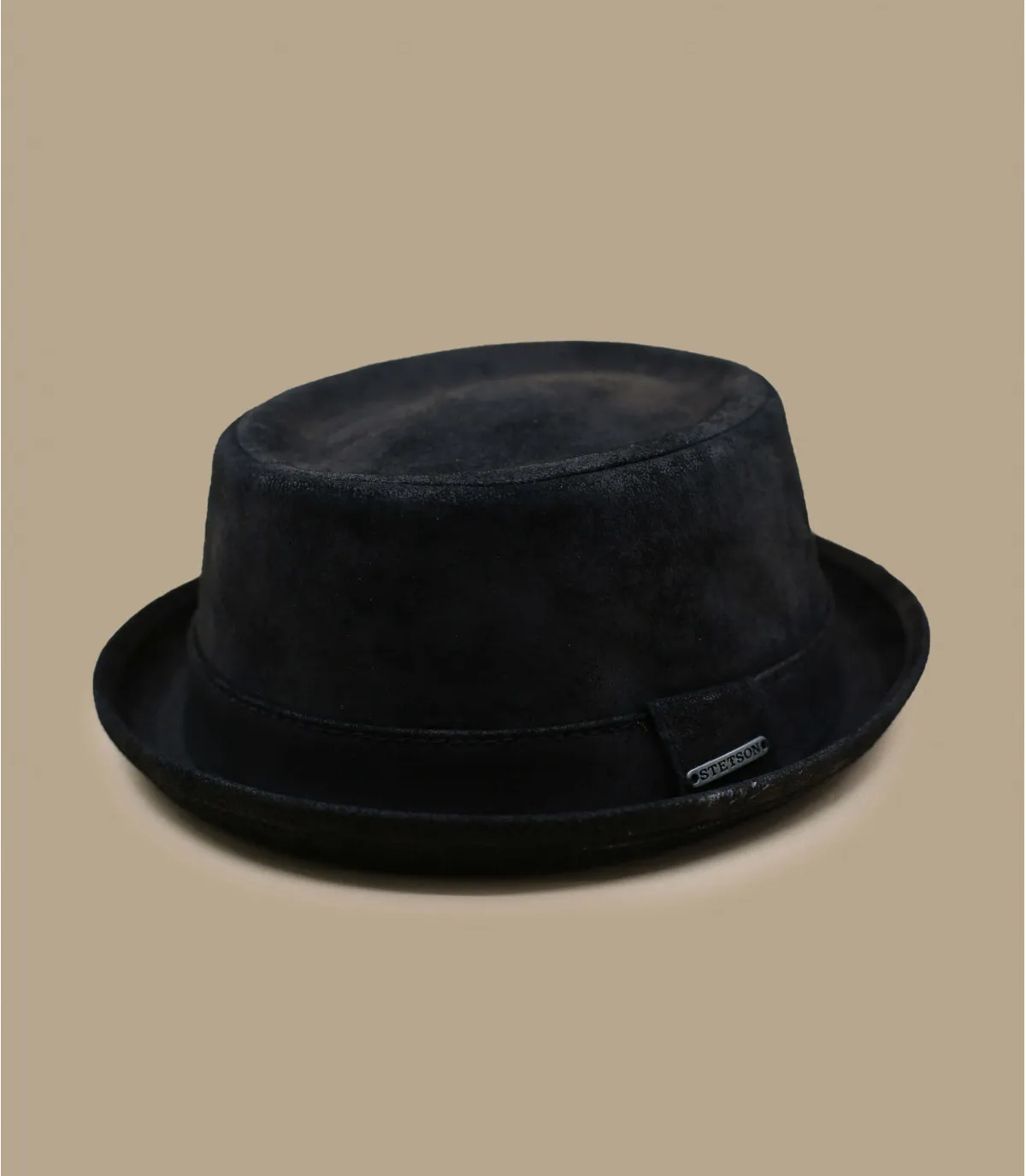 pork pie cuir noir Stetson - Pork Pie Flint Pigskin black par Stetson : Headict