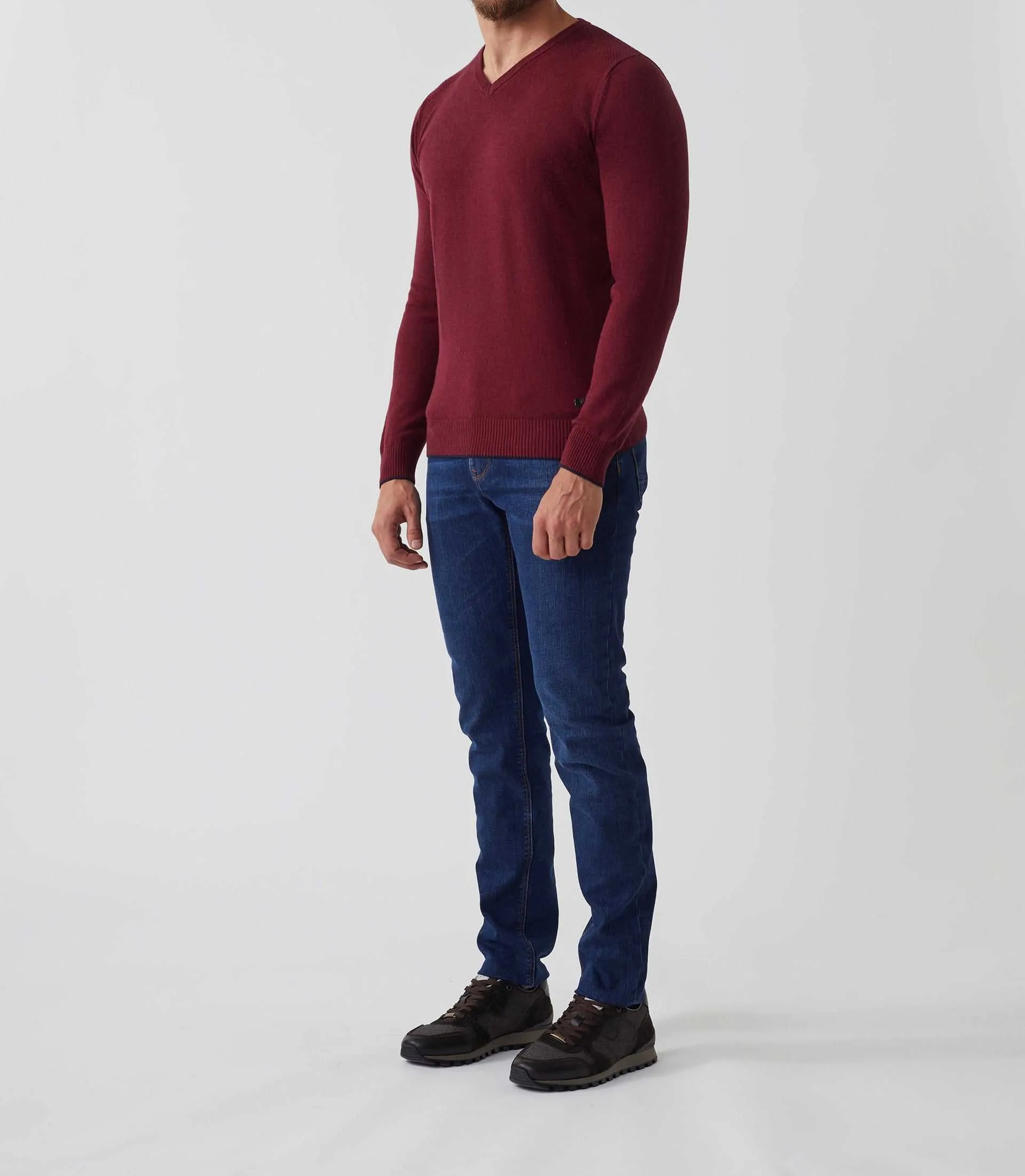 Pull bordeaux chiné Send