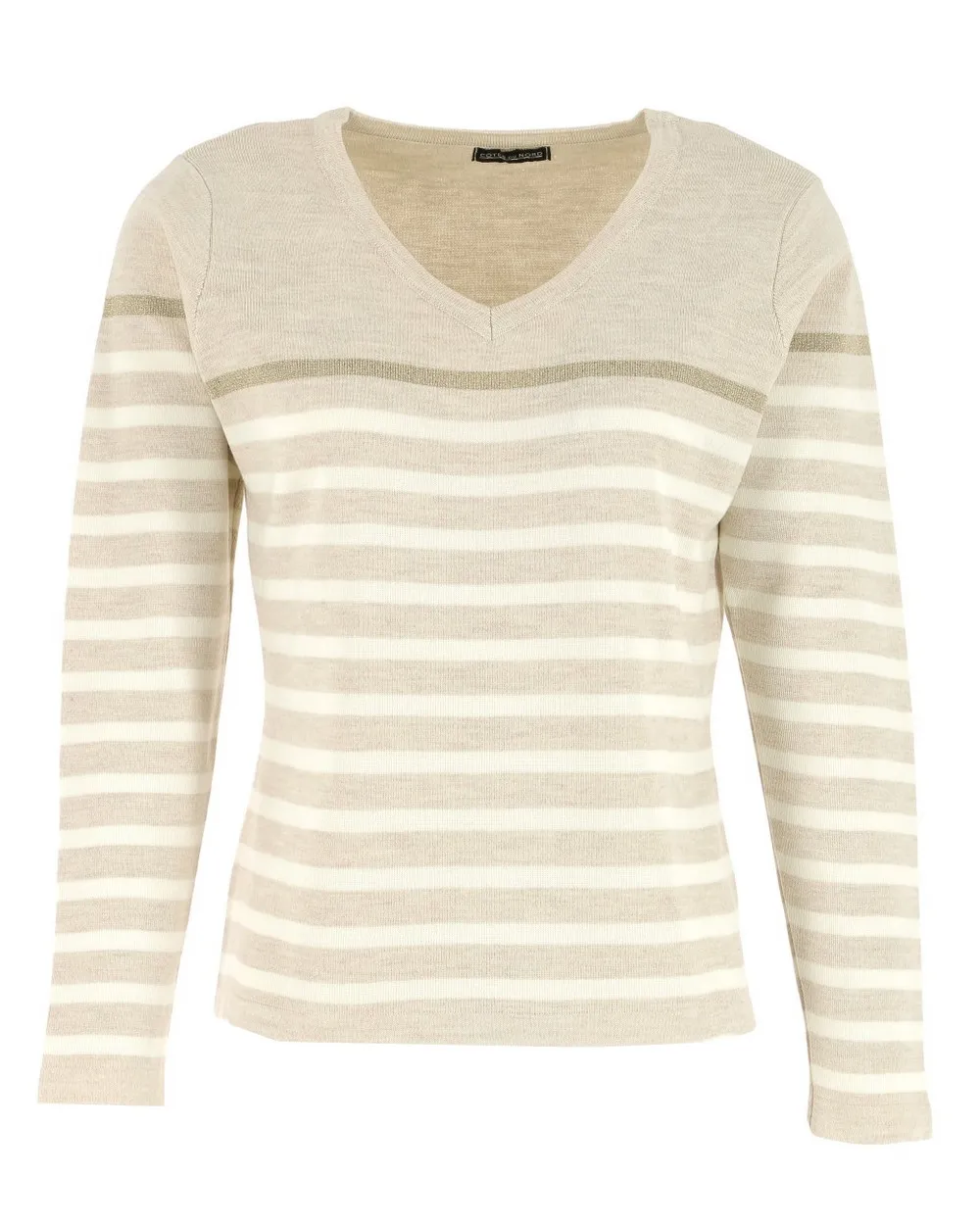 Pull v à rayures