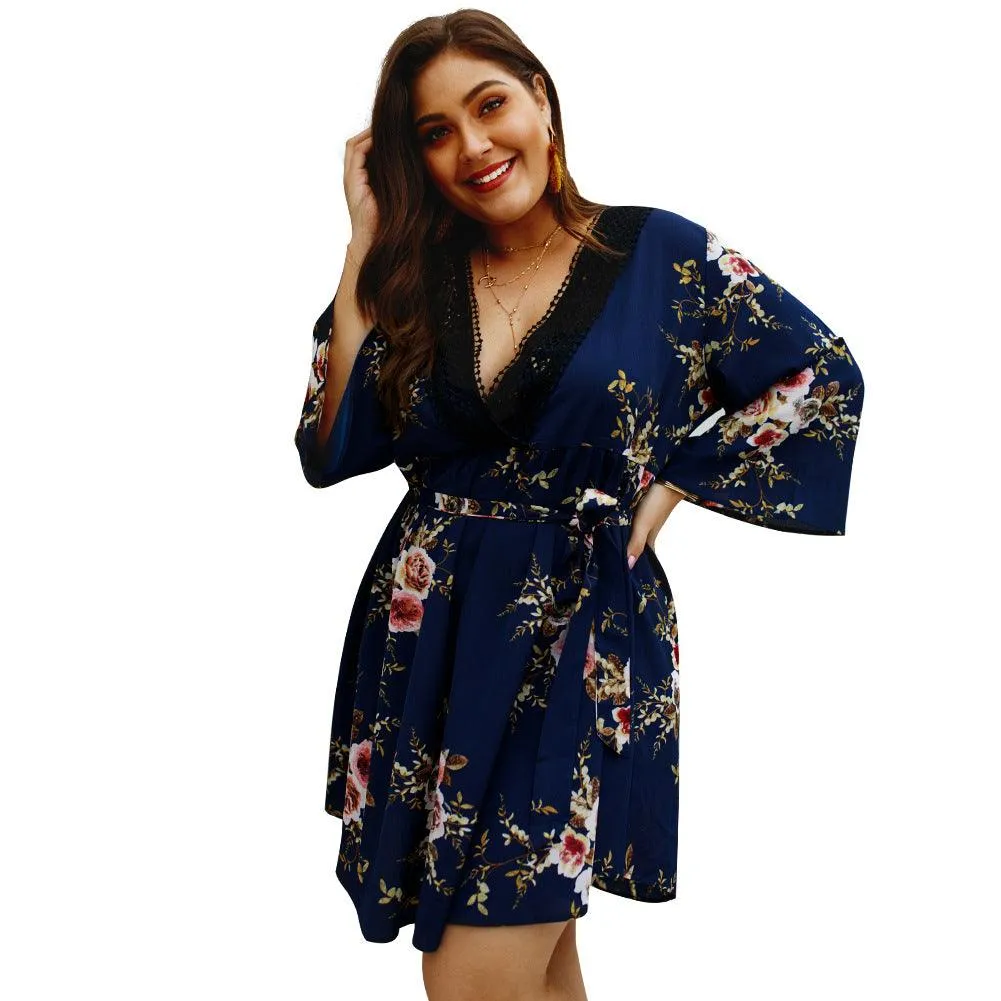 Robe Bohème Blanche à Fleurs