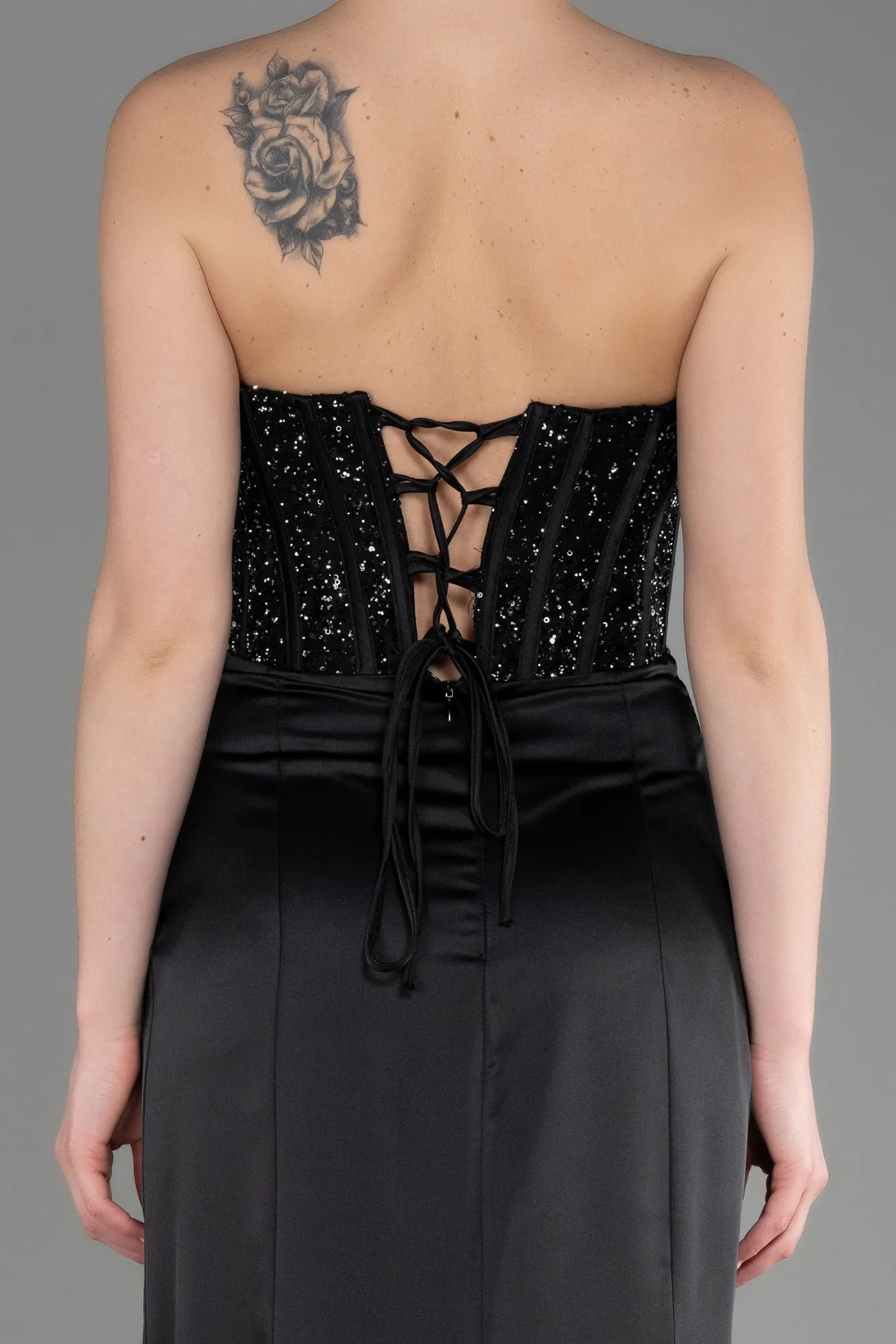 Robe De Soirée Satin Longue Indigo ABU3883