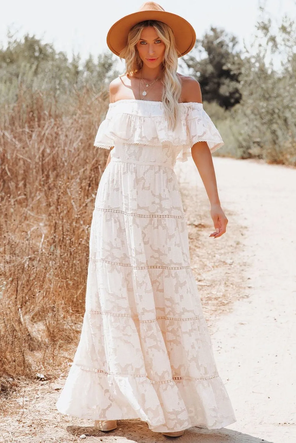 Robe Longue Blanche Champêtre