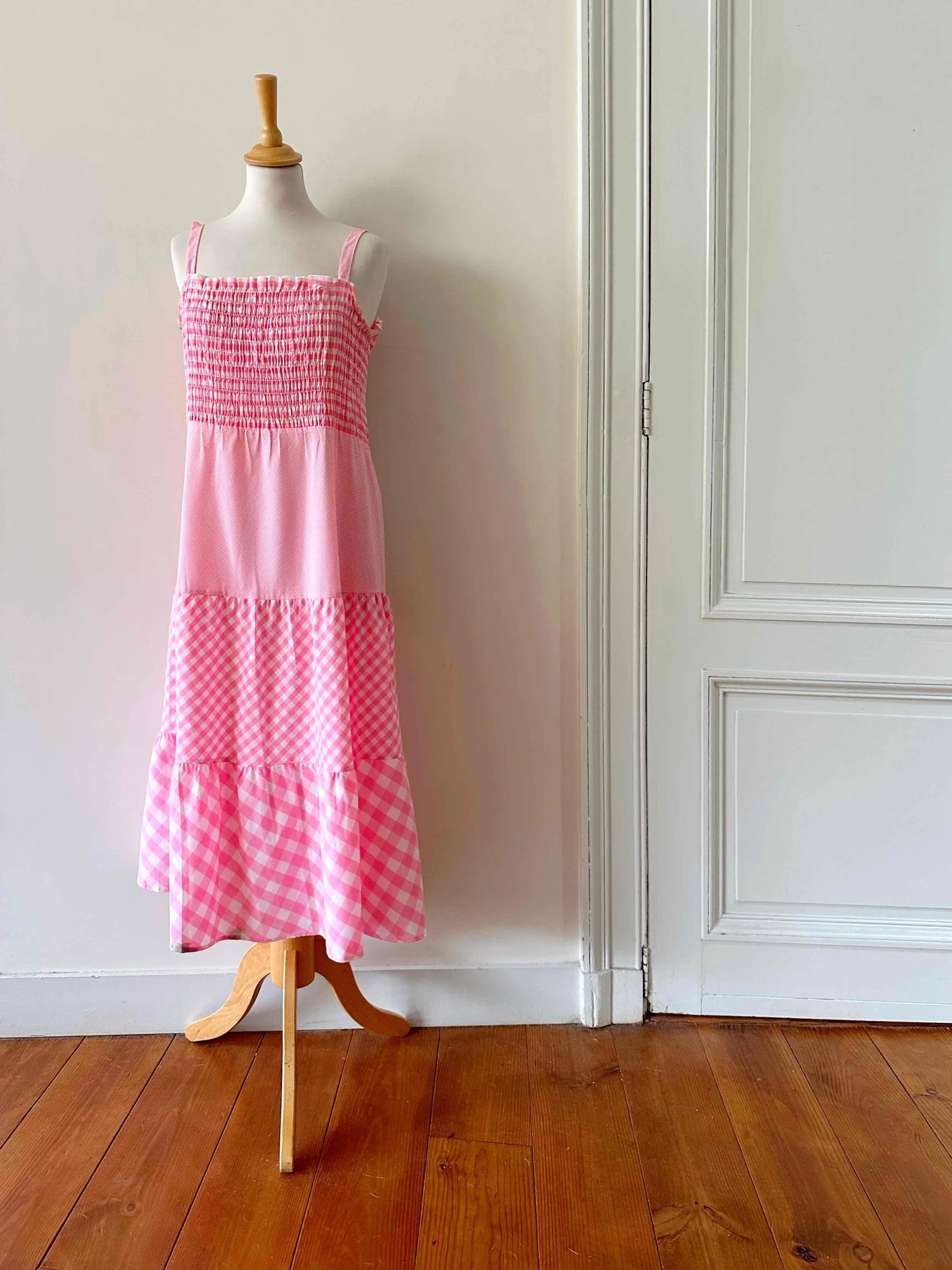 Robe longue vichy