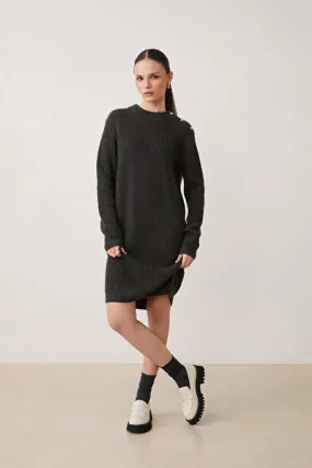 Robe unie en mélange laine carbone