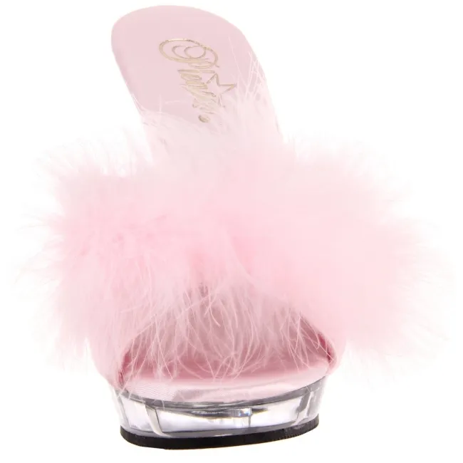 Rose Transparent 13 cm Fabulicious LIP-101-8 Plateforme Mules Hautes