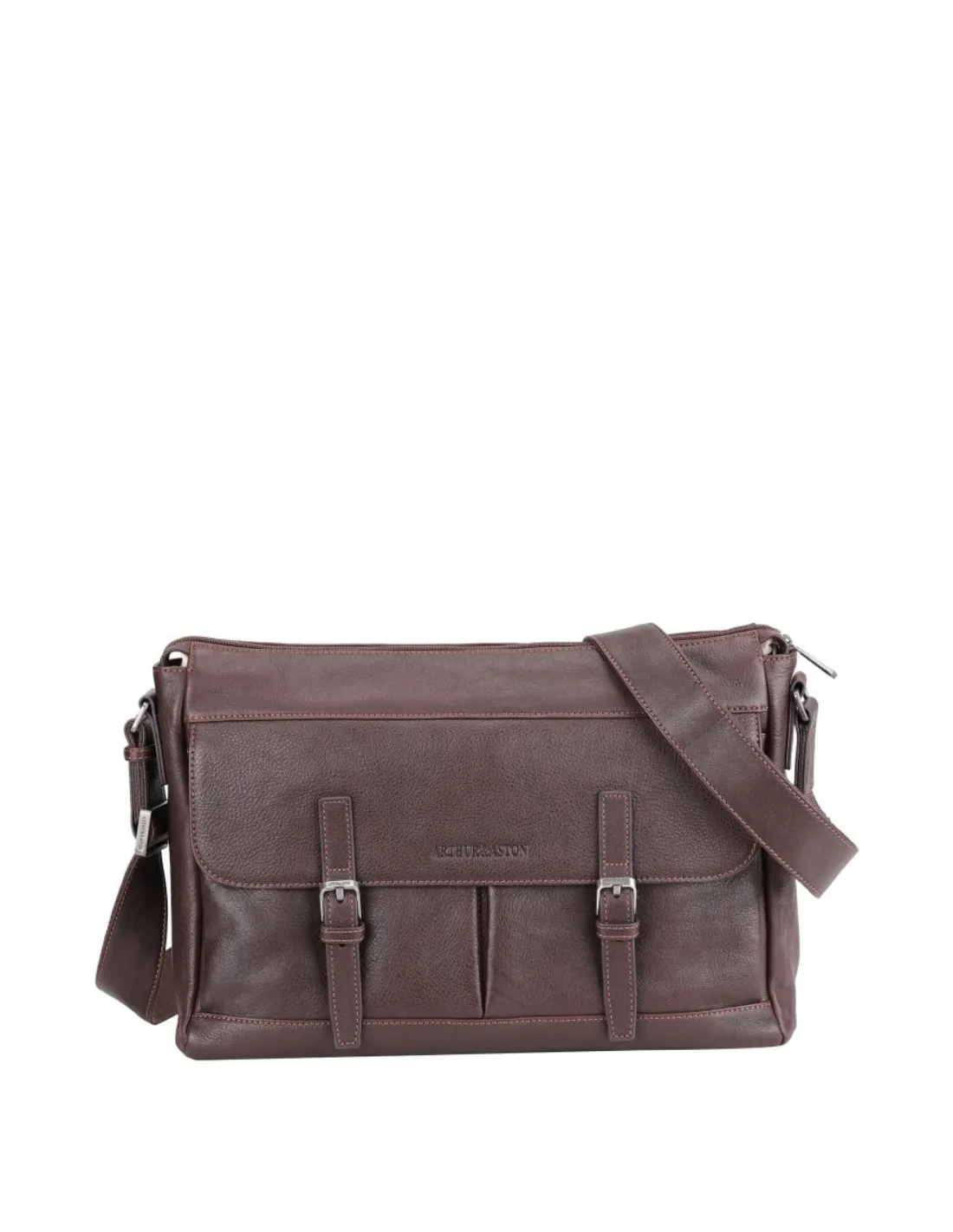 Sacoche homme cuir Arthur et Aston Ref 60545 C Chataigne 35*27*9 cm