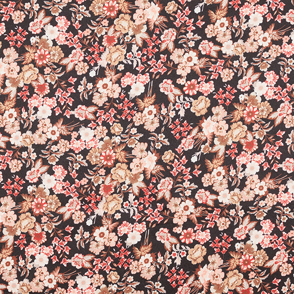 Satin Jolies fleurs – noir
