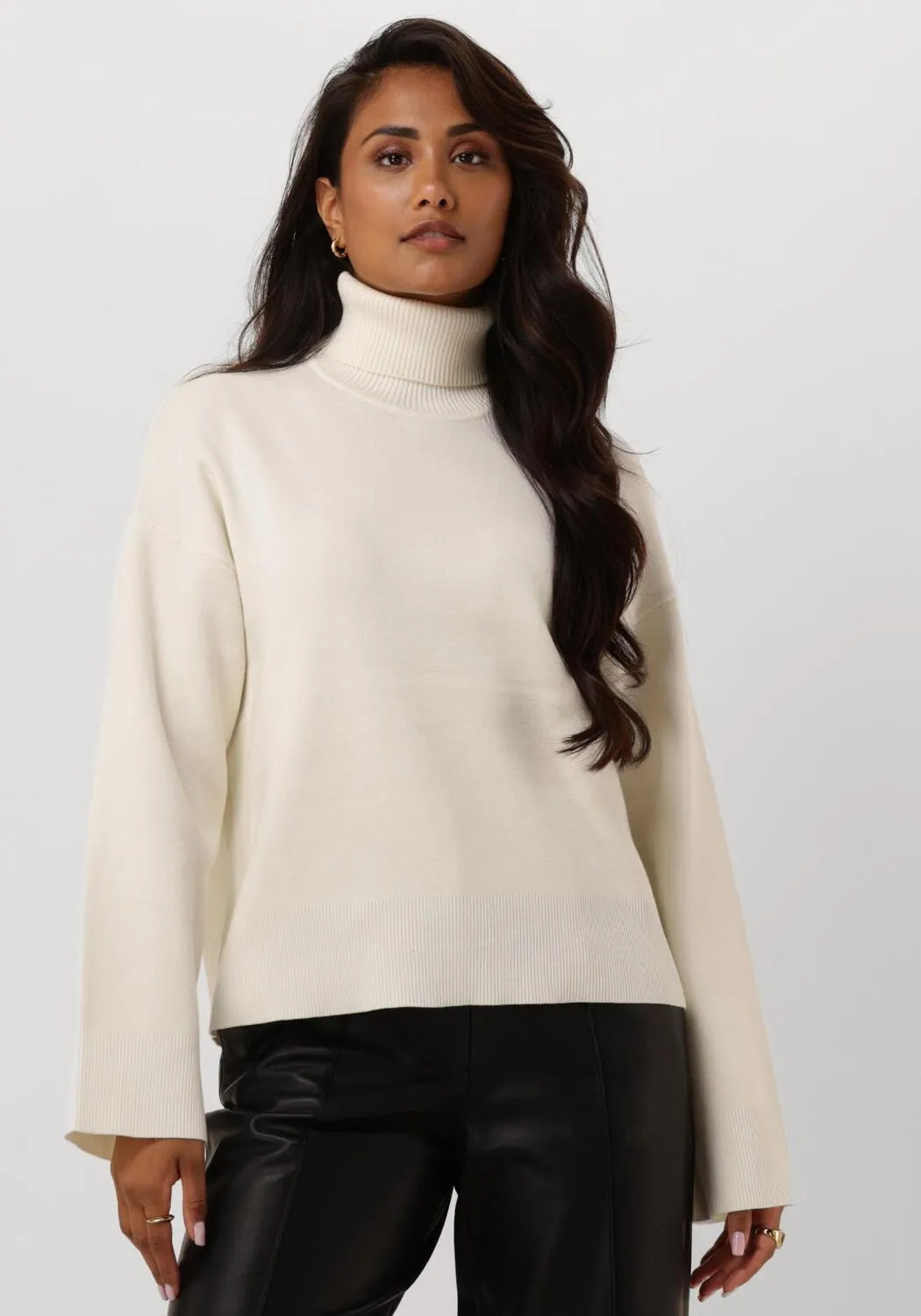selected femme col roulé slfkamma ls knit roll neck en beige