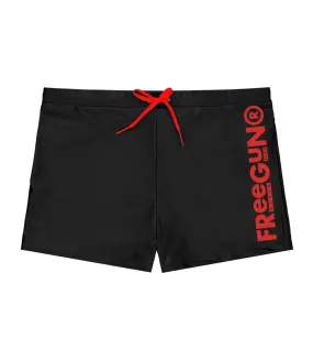 Shorty de bain homme uni avec logo rubber print couleur Freegun