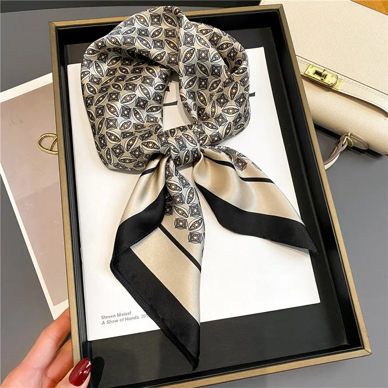 SIXTINE Foulard Cheveux Femme Carré Soie