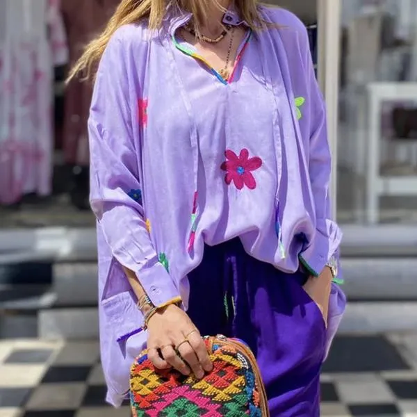Stella H - Blouse - Axel Flower Violet
