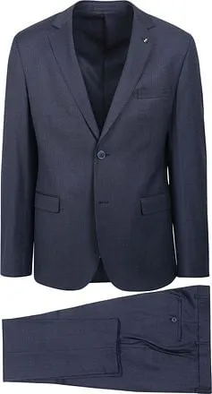 Suitable Costume Lucius Birdseye Mélange Laine Bleu Foncé 
