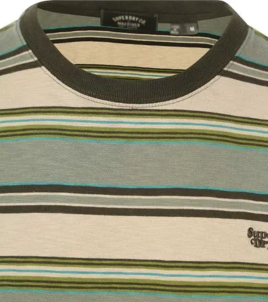 Superdry T-Shirt Rayures Vert M1011722A-M68 commander en lig