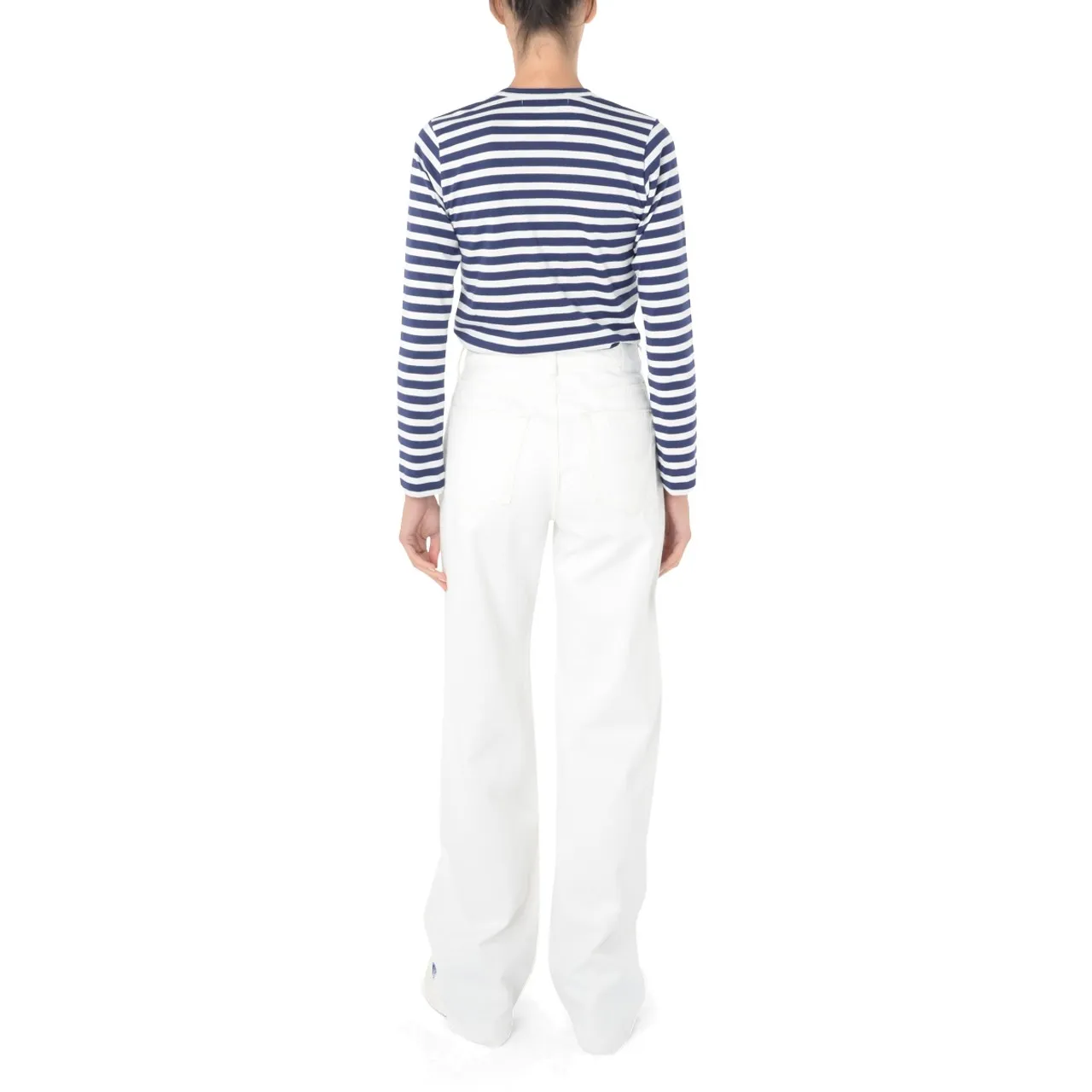 T-shirt Comme des Garçons Play bleu à rayures blanches