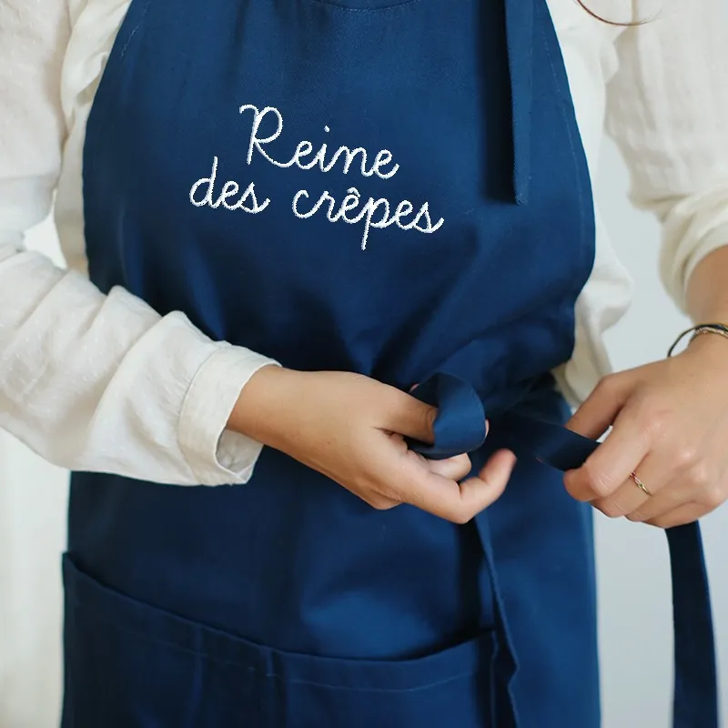 Tablier brodé Reine des crêpes