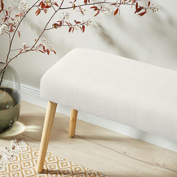 Tissu de décoration Jacquard Rayures discrètes – écru