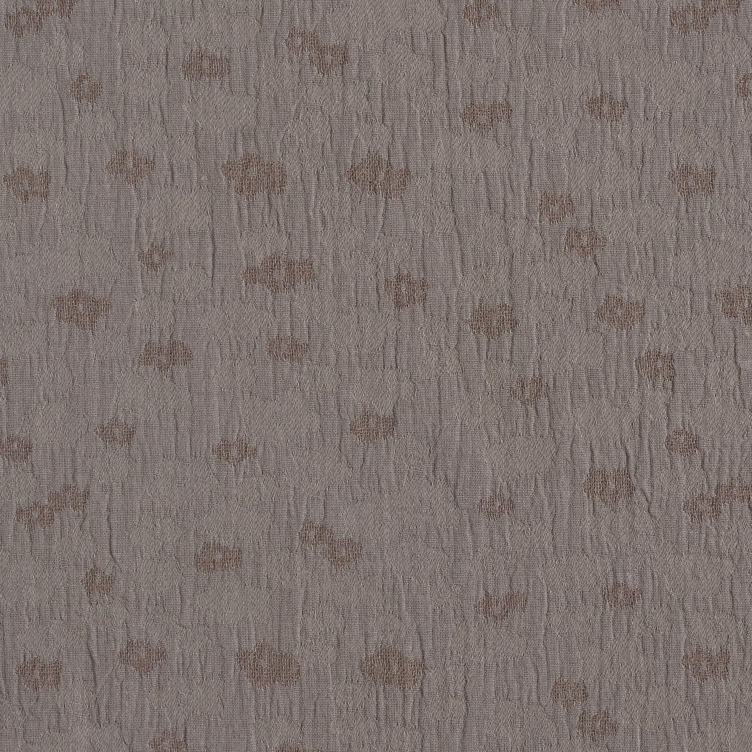 Tissu double gaze de coton Jacquard Fleurs – marron noir