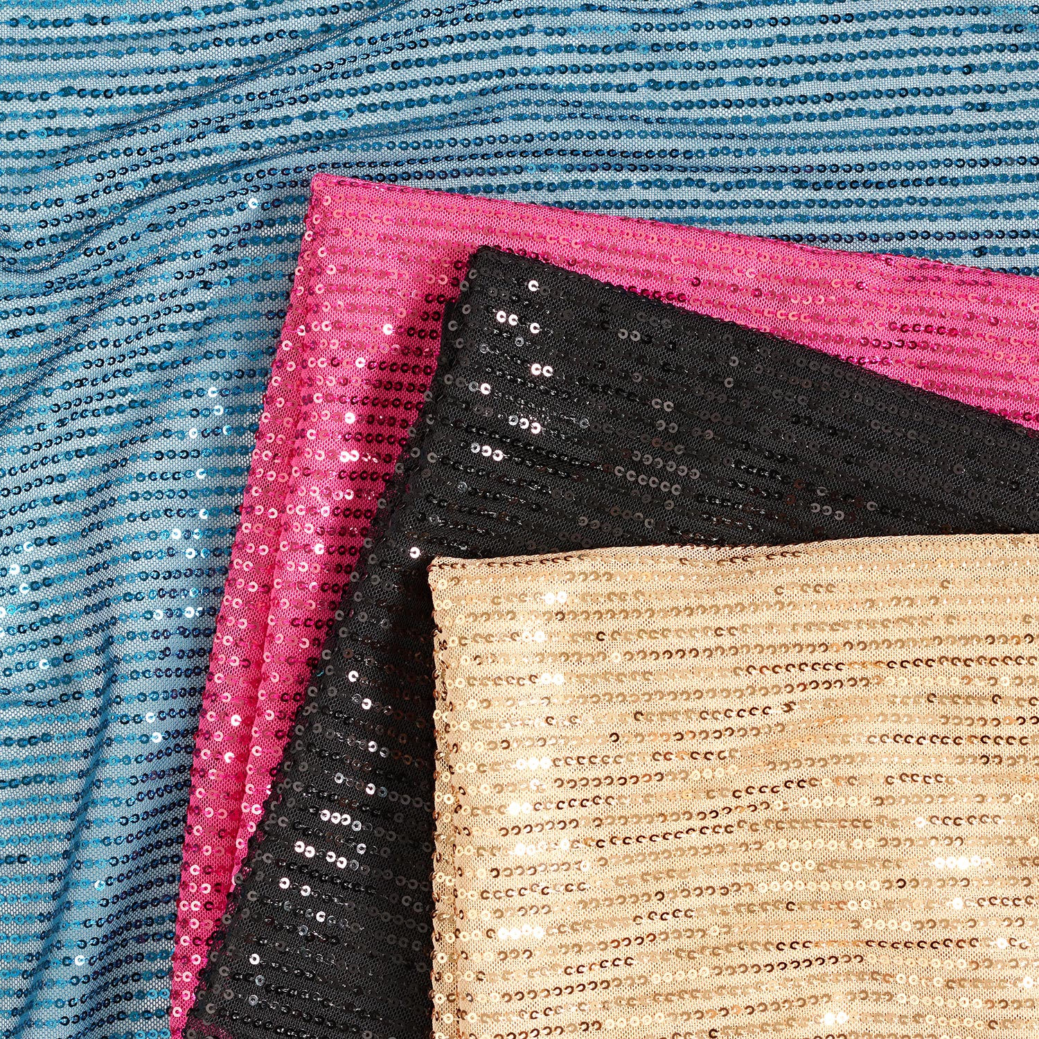 Tissu pailleté à rayures verticales – noir
