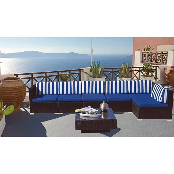 Toile pour store banne Rayures Toldo – blanc/bleu roi