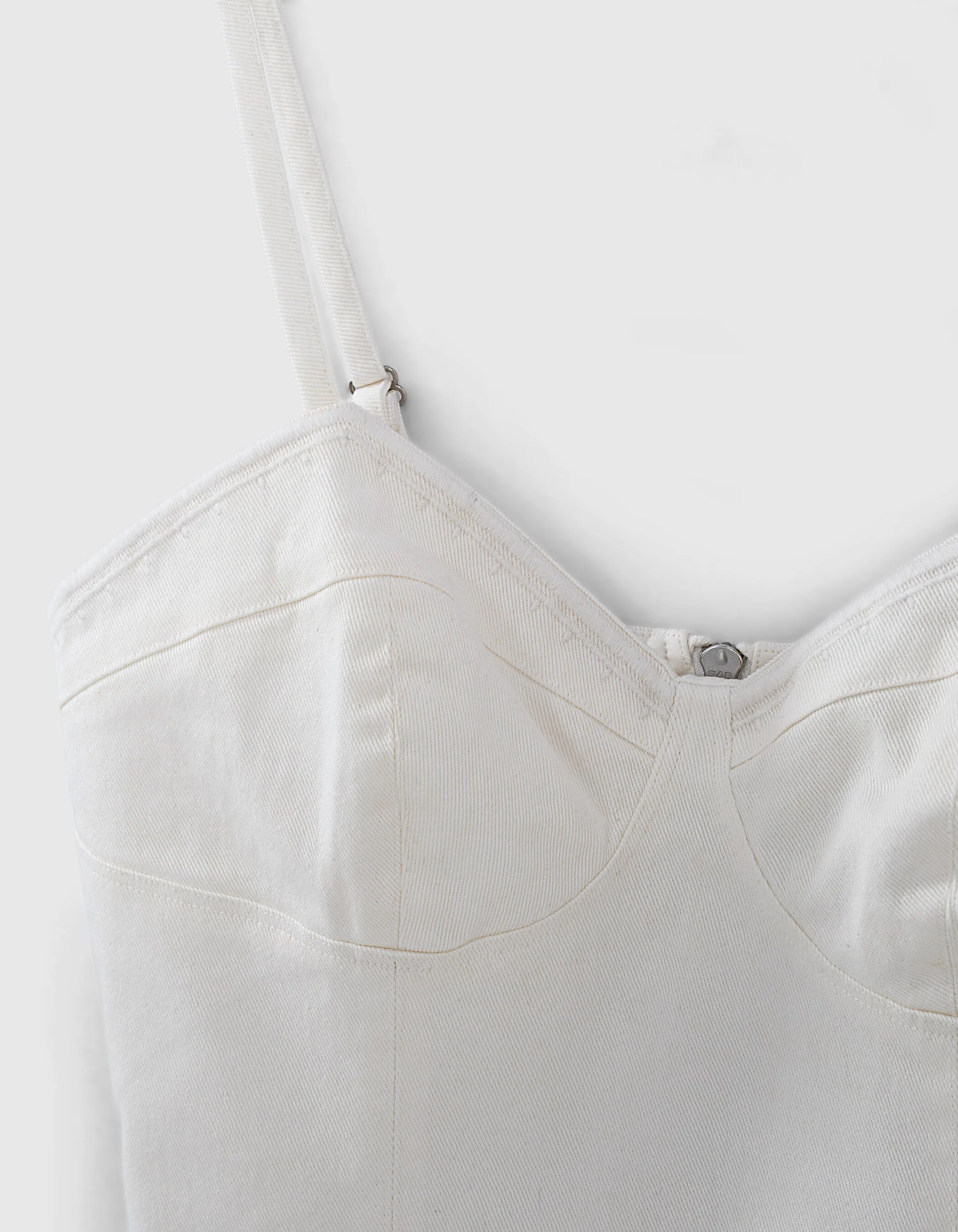 Top en coton forme bustier à bretelles femme