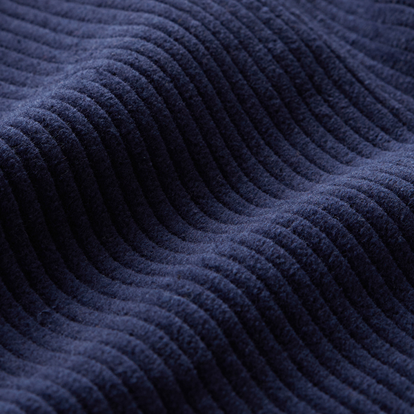 Velours côtelé large prélavé Uni – bleu marine