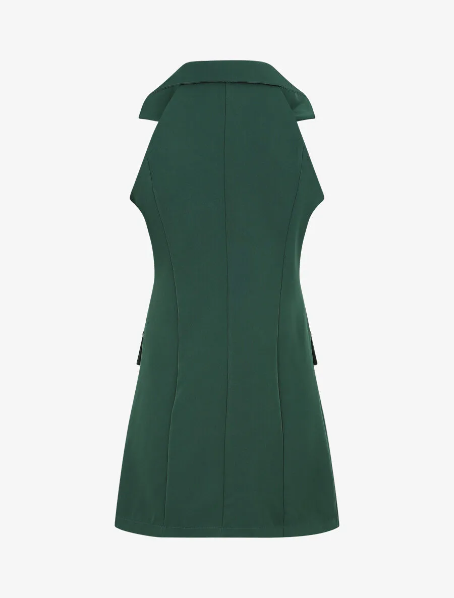 Veste croisée sans manches - Vert