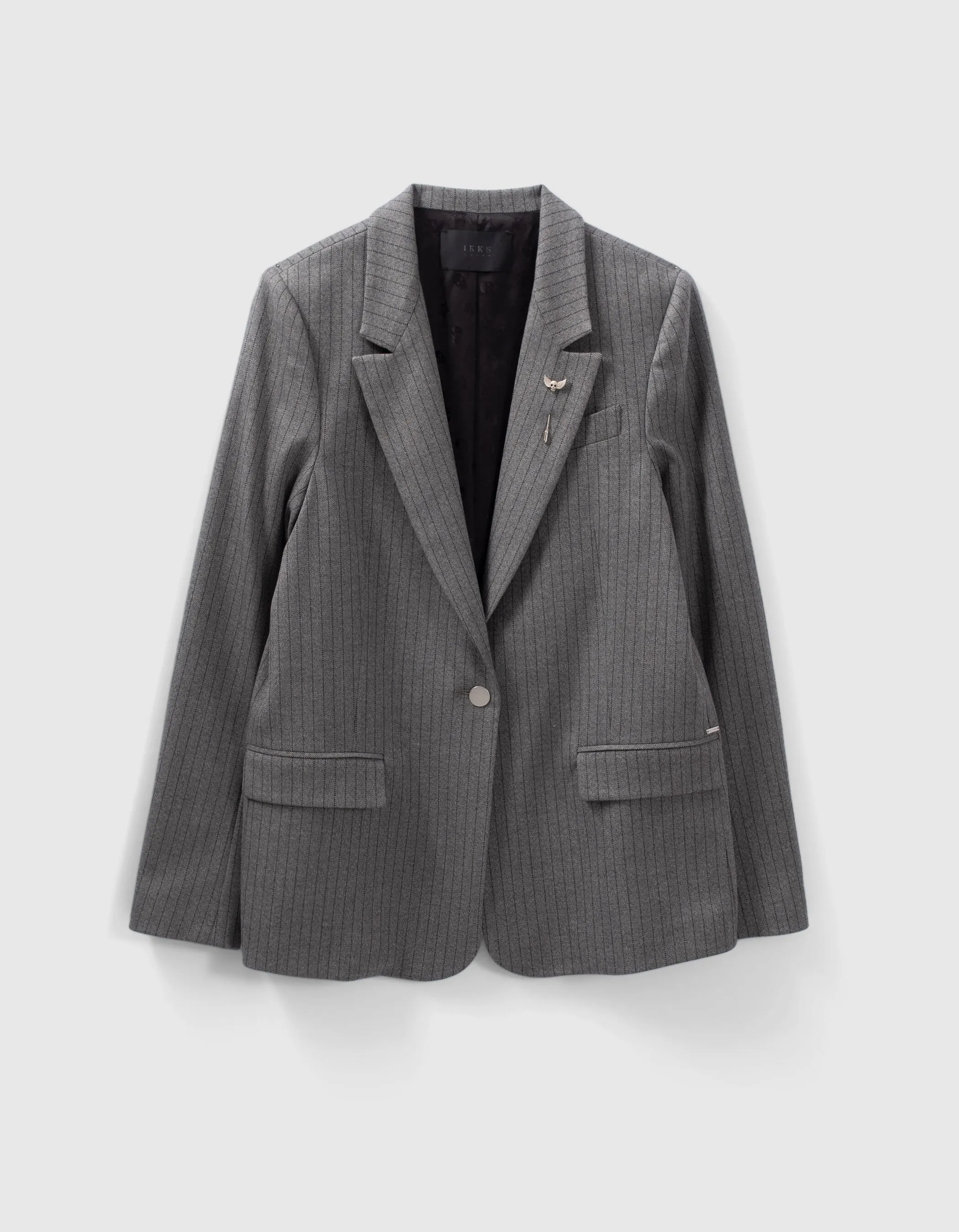 Veste de costume grise à rayures tennis Femme
