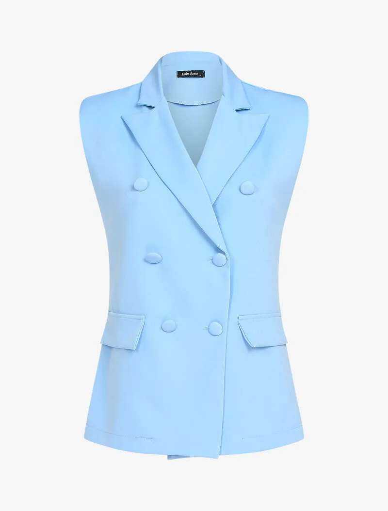 Veste sans manches style 80's - bleu ciel